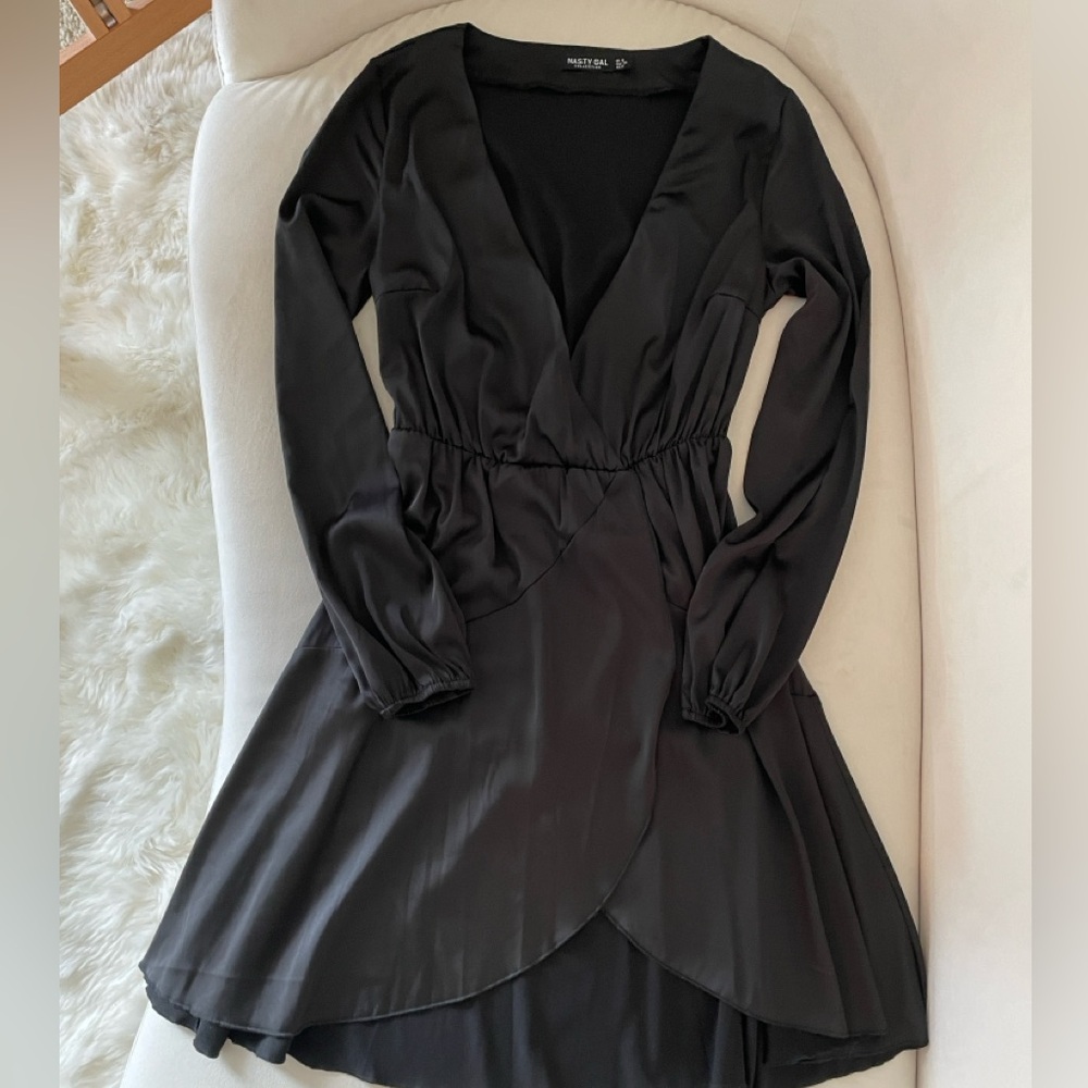 Black Mini Silk Nasty Gal Dress Size US 2